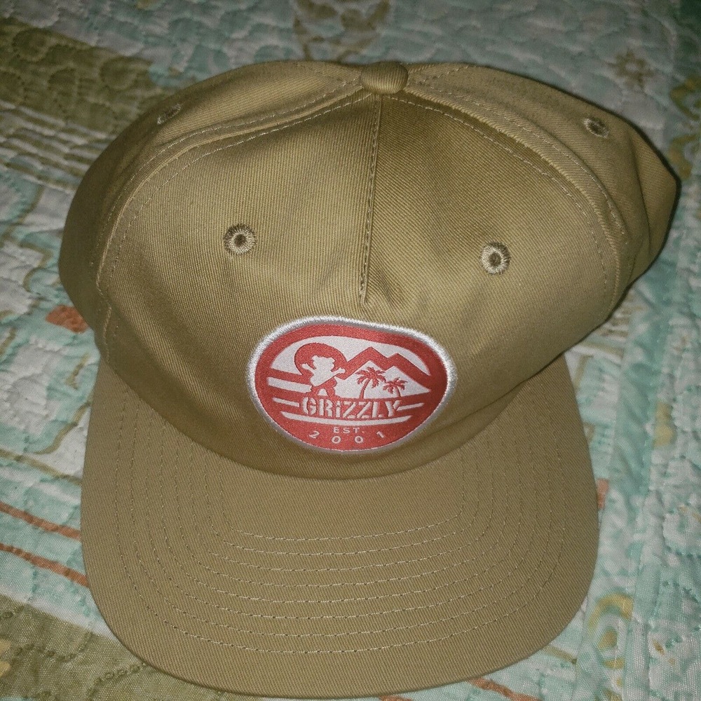 Grizzly‎ Griptape - Y2K Skateboarding Brand - Tan SnapBack Baseball Hat Cap